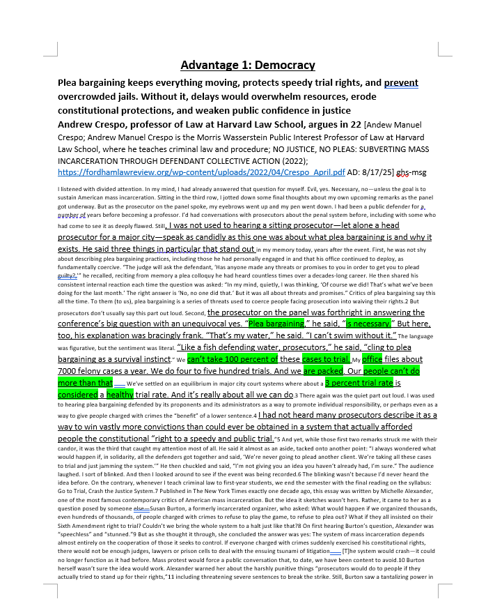 Original debate evidence document before using CardClip